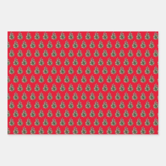 Rode en Roze Kerstman Kerstmis Inpakpapier Vel (Voorkant 3)