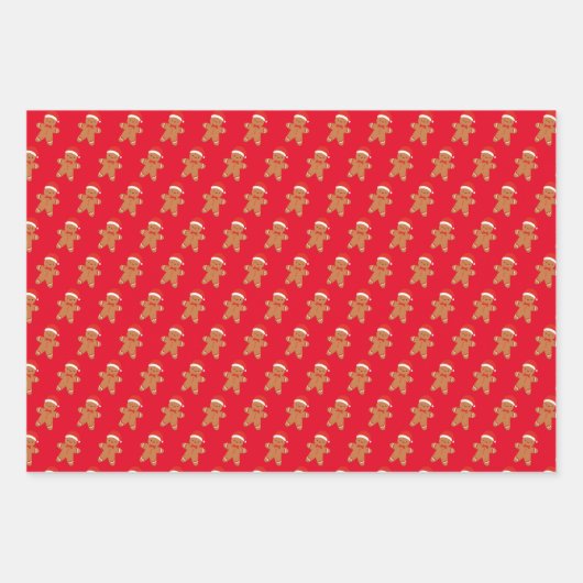 Rode en Roze Kerstman Kerstmis Inpakpapier Vel (Voorkant 2)