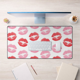 Rode en roze lippen, patroon van lippen, lippensti bureaumat