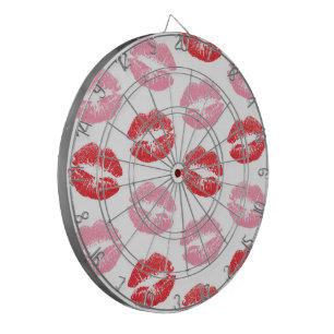 Rode en roze lippen, patroon van lippen, lippensti dartbord