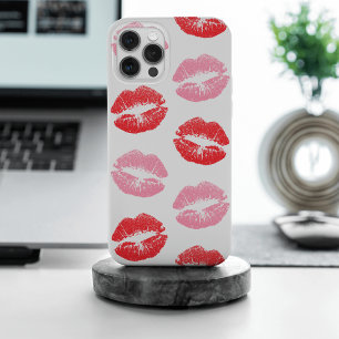 Rode en roze lippen, patroon van lippen, lippensti iPhone 15 pro max hoesje