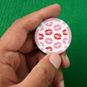 Rode en roze lippen, patroon van lippen, lippensti poker chips