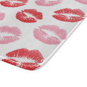 Rode en roze lippen, patroon van lippen, lippensti snijplank (Hoek)