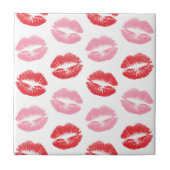 Rode en roze lippen, patroon van lippen, lippensti tegeltje (Voorkant)