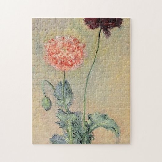 Rode en roze papaver legpuzzel (Verticaal)