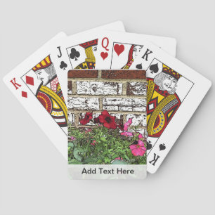 Rode en roze Petunias Pokerkaarten