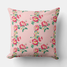 Rode en Roze Pioenchinoiserie Vine Floral Kussen