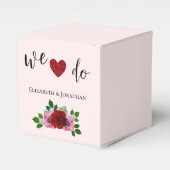 Rode en Roze Rozen Bruiloft Bedankdoosjes (Voorkant Zijde)