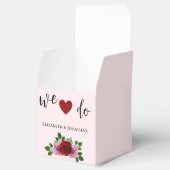 Rode en Roze Rozen Bruiloft Bedankdoosjes (Geopend)
