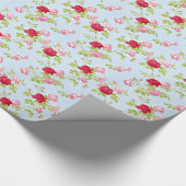 Rode en Roze Rozen Patroon Cadeaupapier (Hoek)