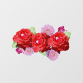 Rode en Roze Rozen, Raamfolie Raamsticker (Vel)