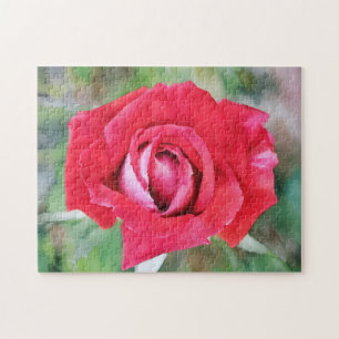 Rode en Roze Rozenbloem Bloemen Kunstpuzzel Legpuzzel