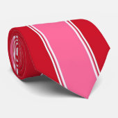 Rode en roze streep stropdas (Opgerold)