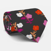 Rode en Roze Subtiele Lesbische Vlag Bloemen Stropdas (Opgerold)