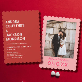 Rode en roze Valentijn bruiloft Kaart