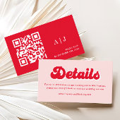 Rode en roze Valentijn bruiloft website Informatiekaartje