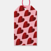 Rode en roze Valentijnsdag harten Cadeaulabel (Achterkant)