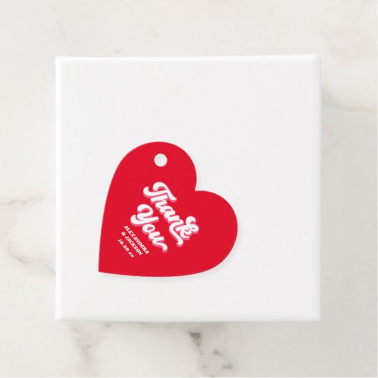 Rode en Roze Valentijnse bruiloft Bedankt Bedankjes Labels (In situ)