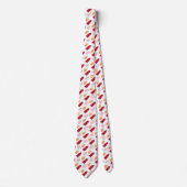 Rode en Tan Moderne Volkskunst Kerstbomen Stropdas (Voorkant)