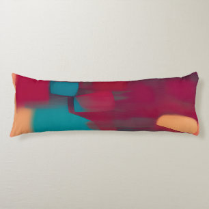 Rode en turquoise abstracte mix lichaamskussen