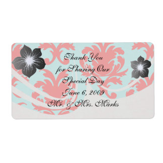 rode en waterige formele demask etiket