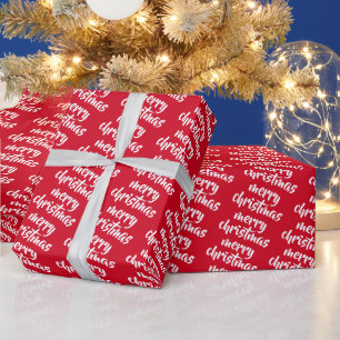 Rode en witte aangepaste sjabloon Kerstcadeau Cadeaupapier