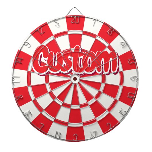 Rode en witte aanpasbare tekst dartbord (Voorkant)