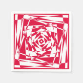 Rode en Witte Abstracte Servetten – Moderne Illusi (Voorkant)