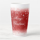 Rode en witte achtergrond latte mok (Voorkant)