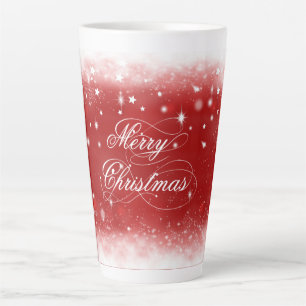 Rode en witte achtergrond latte mok