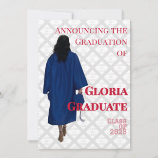 Rode en Witte Afstudeeraankondiging Kaart