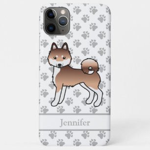 Rode En Witte Alaskan Klee Kai Mooie Hond & Naam iPhone 11 Pro Max Hoesje
