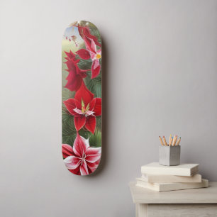 Rode en Witte Amaryllis en Pijnboom Skateboard