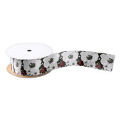 Rode en Witte Anemoon Blooms Patroon Bloemen Ribbo Lint (Spoel)
