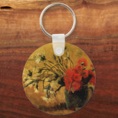 Rode en witte anjers door Vincent van Gogh Sleutelhanger (Voorkant)