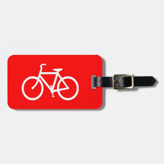 Rode en witte bike bagagelabel (Voorkant horizontaal)