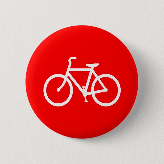 Rode en witte bike ronde button 5,7 cm (Voorkant)