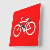 Rode en witte bike vierkante klok (Hoek)