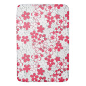 Rode en witte bloemen badmat (Voorkant Verticaal)