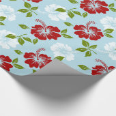 Rode en witte bloemen cadeaupapier (Hoek)