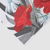 Rode en Witte Bloemen Dagen en Papavers Tissue P Tissuepapier (Detail)