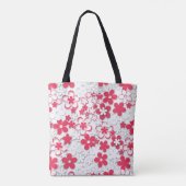 Rode en witte bloemen draagtas (Achterkant)
