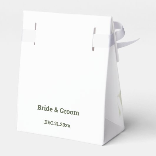 Rode en witte bloemen groene botanische bruiloft bedankdoosjes (Achterkant)