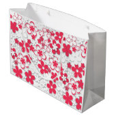 Rode en witte bloemen groot cadeauzakje (Achterkant Gekanteld)