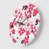 Rode en witte bloemen grote klok (Hoek)