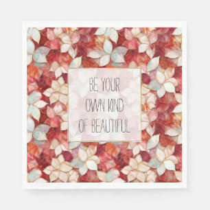 Rode en witte bloemen servet