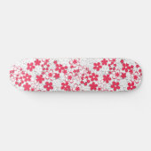 Rode en witte bloemen skateboard (Horizontaal)