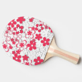 Rode en witte bloemen tafeltennisbatje (Zijkant)