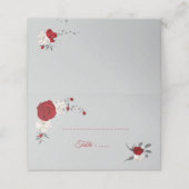 rode en witte bloemen zilverblad grijs (Buitenkant ongevouwen)