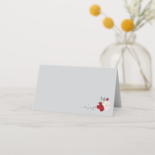 rode en witte bloemen zilverblad grijs (Achterkant)